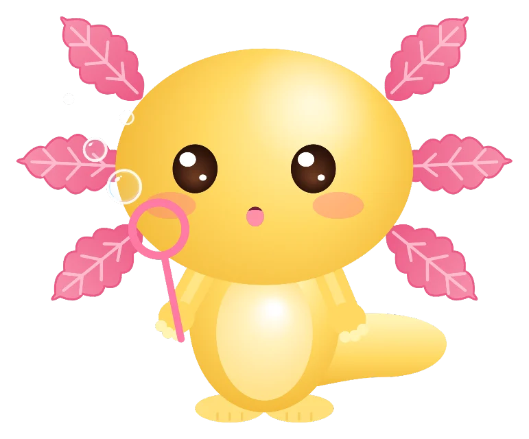 Bloop, one of the axolotls